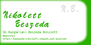 nikolett beszeda business card